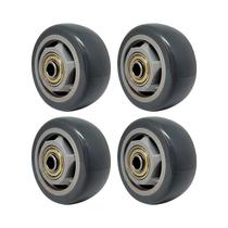 Kit 4 un roda pvc cinza 3 pol 80kg p/ rodízio