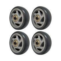 Kit 4 un roda pvc cinza 4 pol 100kg p/ rodízio