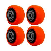 Kit 4 un roda pvc laranja 1.5/8 pol 40kg p/ rodízio