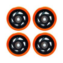 Kit 4 un roda pvc laranja 4 pol 100kg p/ rodízio