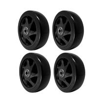 Kit 4 un roda pvc preto 5 pol 110kg p/ rodízio Kit 4 un roda pvc preto 5 pol 110kg p/ rodízio
