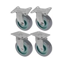 Kit 4 un roda rodízio fixo e giratório pvc bp 3 pol 75mm