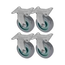 Kit 4 un roda rodízio fixo pvc bp 5 polegada 130mm móveis
