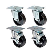 Kit 4 un roda rodízio giratório freio polipropileno 3 pol Kit 4 un roda rodízio giratório freio polipropileno 3 pol