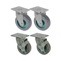 Kit 4 un roda rodízio giratório freio pvc bp 4 pol 100mm