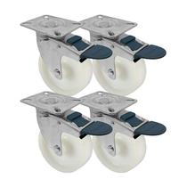 Kit 4 un roda rodízio giratório freio trava nylon 5 po 130mm