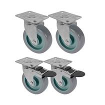 Kit 4 un roda rodízio giratório freio trava pvc bp 3 po 75mm Kit 4 un roda rodízio giratório freio trava pvc bp 3 po 75mm