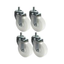 Kit 4 un roda rodízio giratório rosca nylon 4 pol 100mm