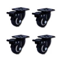 Kit 4 un rodízio giratório 210 colson preto c/ freio 6050 Kit 4 un rodízio giratório 210 colson preto c/ freio 6050