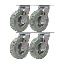 Kit 4 un rodizio giratório roda maciça pu 6x2