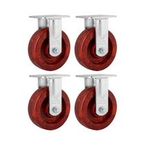 Kit 4 un rodízio roda fixo celeron marrom 6" 152mm 400kg