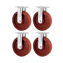 Kit 4 un rodízio roda fixo celeron marrom 8" 203mm 600kg