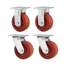 Kit 4 un rodízio roda fixo giratório celeron marrom 4 101mm Kit 4 un rodízio roda fixo giratório celeron marrom 4 101mm