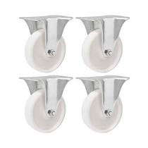 Kit 4 un rodízio roda fixo nylon aço zincado 3" 76mm 100kg