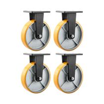 Kit 4 un rodízio roda fixo poliuretano 8" 203mm