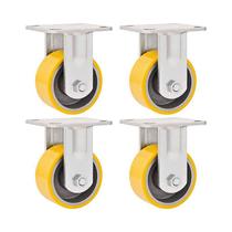 Kit 4 un rodízio roda fixo poliuretano ferro 4 101mm 200kg