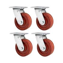 Kit 4 un rodízio roda giratório celeron marrom 5 127mm 300kg