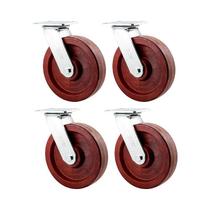 Kit 4 un rodízio roda giratório celeron marrom 8 203mm 600kg