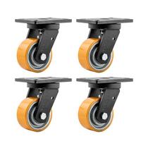 Kit 4 un rodízio roda giratório poliuretano 4" 101mm