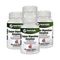 Kit 4 Un - Super Digestive Enzymes 1000mg 60 Caps Nutrivitalle