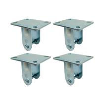 Kit 4 un suporte garfo fixo 3 pol para rodízio