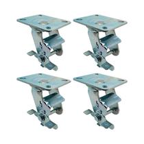 Kit 4 un suporte garfo giratório freio 3 pol p/ rodízio