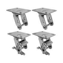 Kit 4 un suporte garfo giratório freio 4 pol p/ rodízio