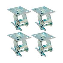 Kit 4 un suporte garfo giratório freio 4 pol p/ rodízio