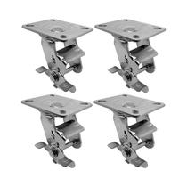 Kit 4 un suporte garfo giratório freio 5 pol p/ rodízio