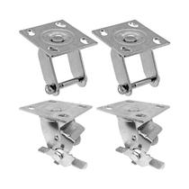 Kit 4 un suporte garfo giratório freio 8 pol p/rodízio