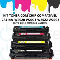 Kit 4 Un Toner Cf414a 414a W2020 Compatível C/ M454DW M454DN M479FDW M479DW Com Chip
