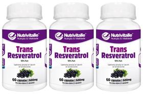 Kit 4 Un - Trans Resveratrol 600Mg 60 Capsulas Nutrivitalle Kit 4 Un - Trans Resveratrol 600Mg 60 Capsulas Nutrivitalle