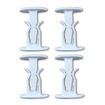 Kit 4 Un Trava Porta Fixador Prendedor Adesivo Parede Rodapé