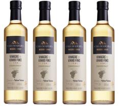 Kit 4 Un Vinagre de Vinho Branco Fino Gourmet Chardonnay Casa Madeira 500 ml