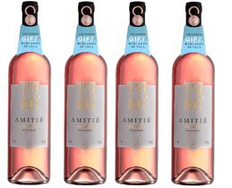 Kit 4 Un Vinho Amitié Rose Merlot 750 ml