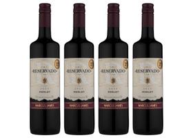 Kit 4 Un Vinho Aurora Marcus James Reservado Meio Seco Merlot 750 ml Kit 4 Un Vinho Aurora Marcus James Reservado Meio Seco Merlot 750 ml