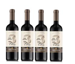 Kit 4 Un Vinho Casa Geraldo 3 Tons Red Blend 750 ml