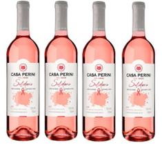 Kit 4 Un Vinho Casa Perini Rose Merlot Solidario 750 ml