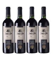 Kit 4 Un Vinho de Mesa Jota Pe Tinto Suave Tradicional 750 ml