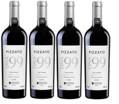 Kit 4 Un Vinho Pizzato DNA 99 Single Vineyard Merlot 750 ml