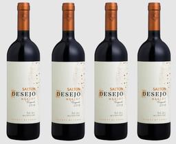 Kit 4 Un Vinho Salton Desejo Merlot 750 ml