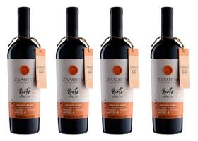 Kit 4 Un Vinho Zanotto Roots Merlot 750 ml
