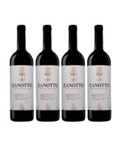 Kit 4 Un Vinho Zanotto Tinto Seco Merlot 750 ml