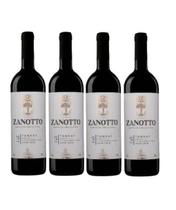 Kit 4 Un Vinho Zanotto Tinto Seco Tannat 750 ml