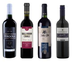 Kit 4 Un Vinhos Tinto Seco Marcas Diversas 750 ml Kit 4 Un Vinhos Tinto Seco Marcas Diversas 750 ml