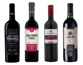 Kit 4 Un Vinhos Tinto Suave Marcas Diversas 750 ml