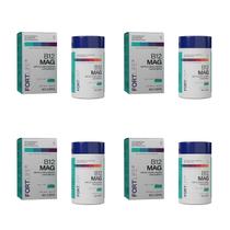 Kit 4 Und B12 Mag 1200mg Metilcobalamina Magnésio 60 Cápsulas FortLife Suplemento Alimentar