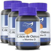 Kit 4 Und Cálcio De Ostras Com Vit D 120Cps 750Mg Duom