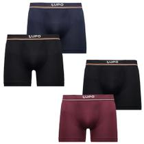 Kit 4 Und Cueca Boxer Adulto Masculina Sem Costura Lupo Microfibra Elasticidade Confortável