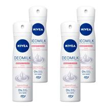 Kit 4 Und Desodorante Nivea Deomilk Beauty Elixir Sensitive Fem 150ml
